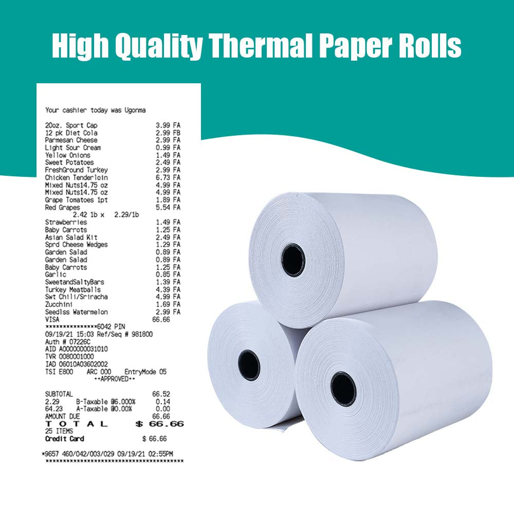 Till Rolls 3 1/8" X 200’ paper roll Receipt paper epos