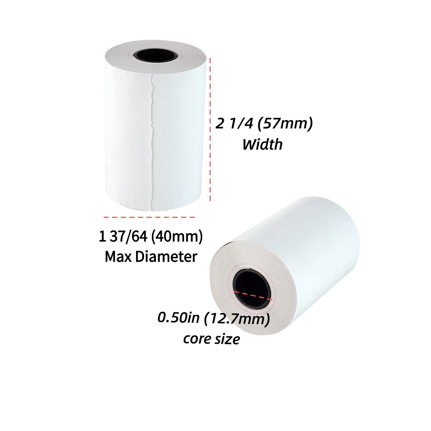 21/4 x 50' Thermal Paper Credit Card Cash Register POS Receipt Paper 25 Rolls